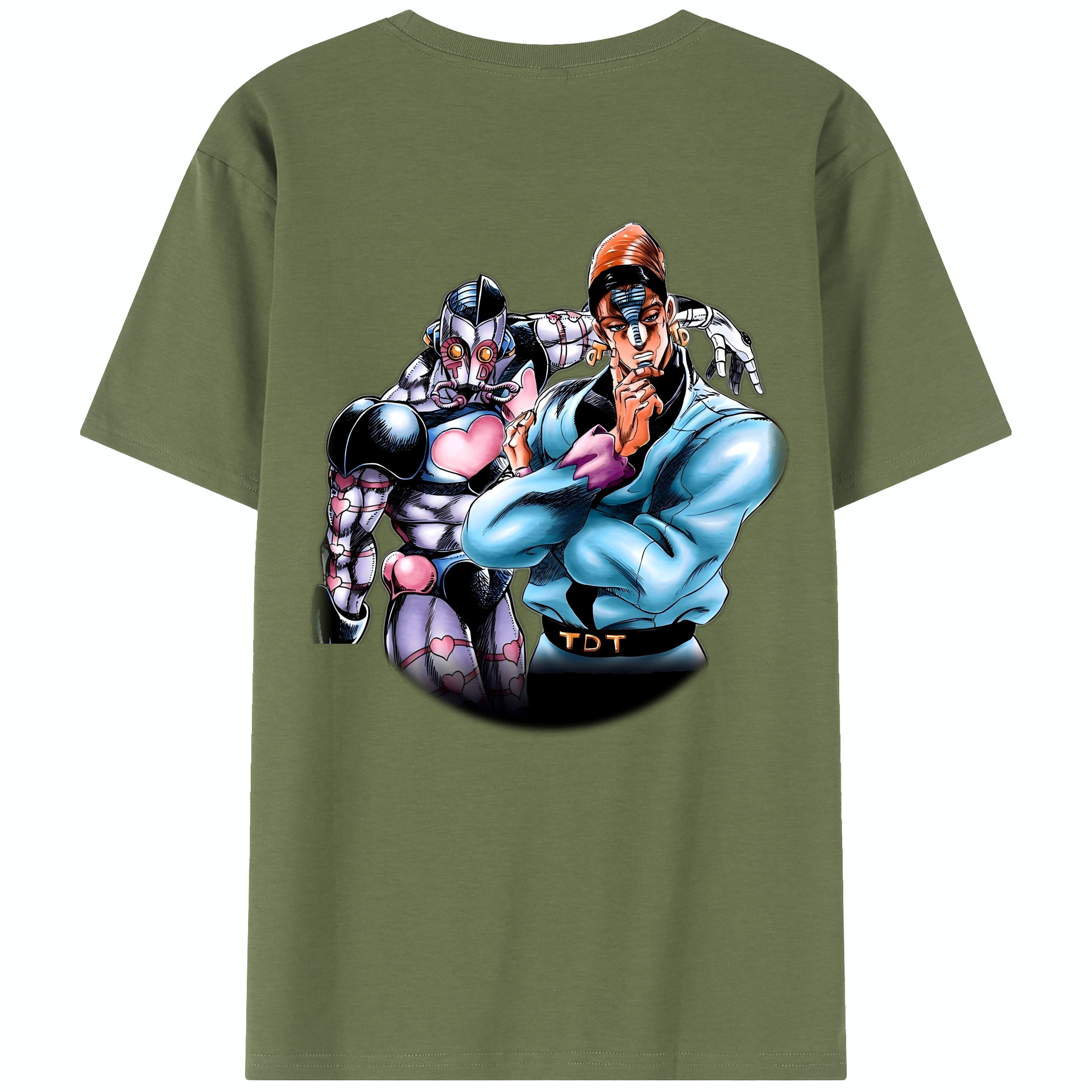 （画像用） ジョジョの奇妙な冒険 ひがしかた じょうすけ JoJo's Bizarre Adventure Higashikata Josuke 綿100％半袖Tシャツ（背面プリント）